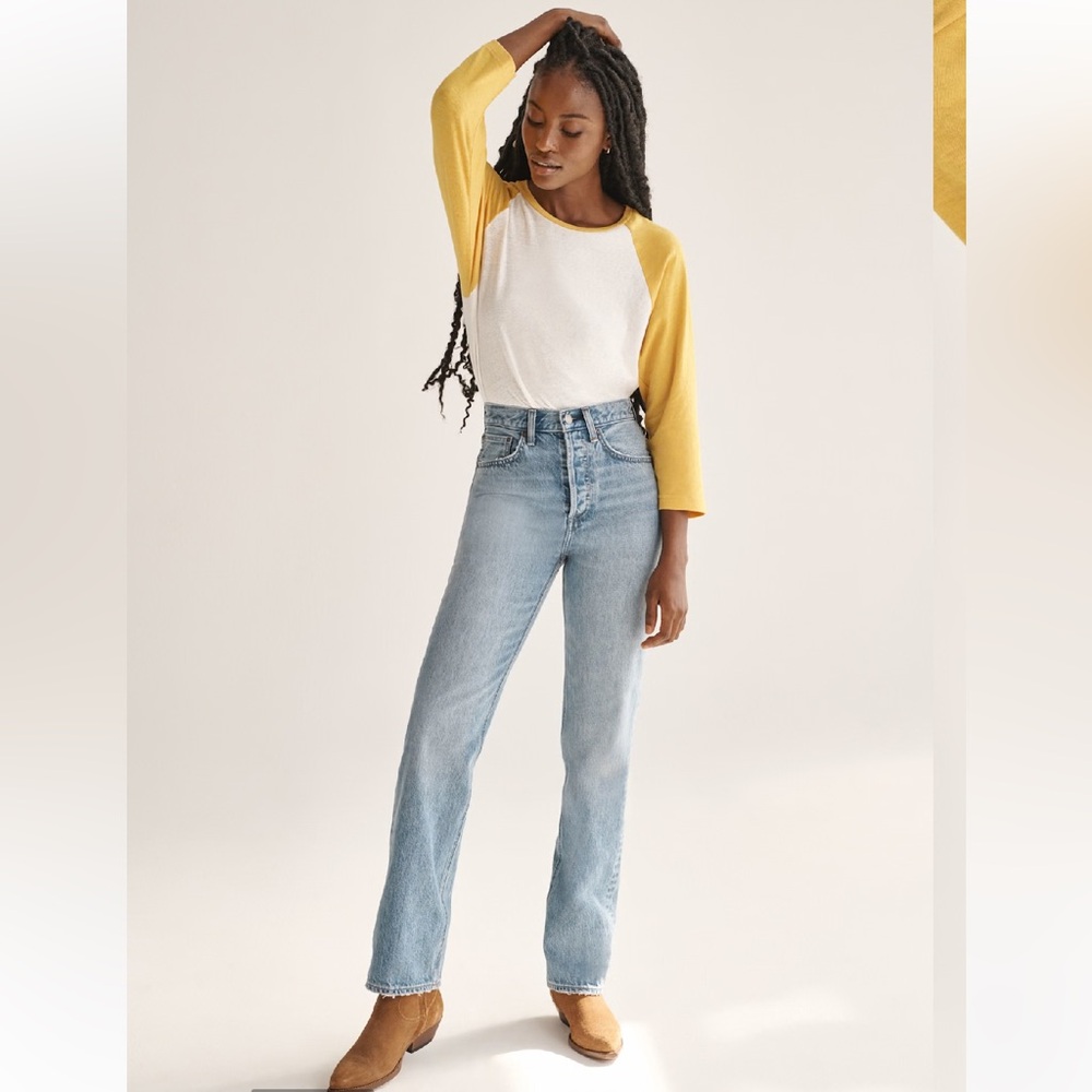 NWT Aritzia Denim Forum The Joni Hogh Rise Loose 26W 29L Blue